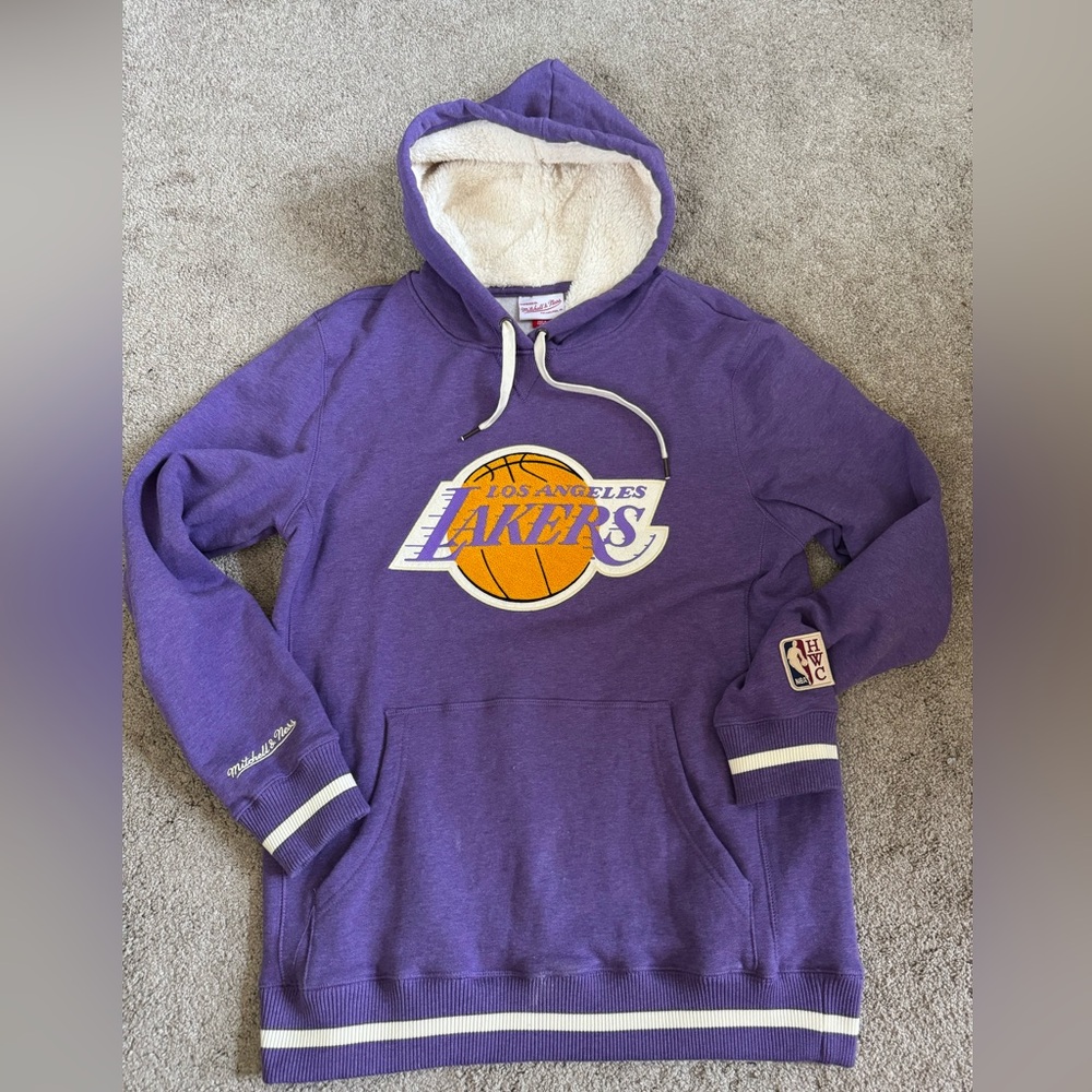 #370 MITCHELL & NESS CHENILLE FRONT LOGO hardwood classic Los Angeles Lakers